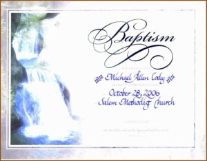 Baptism Certificate Template Fillable
