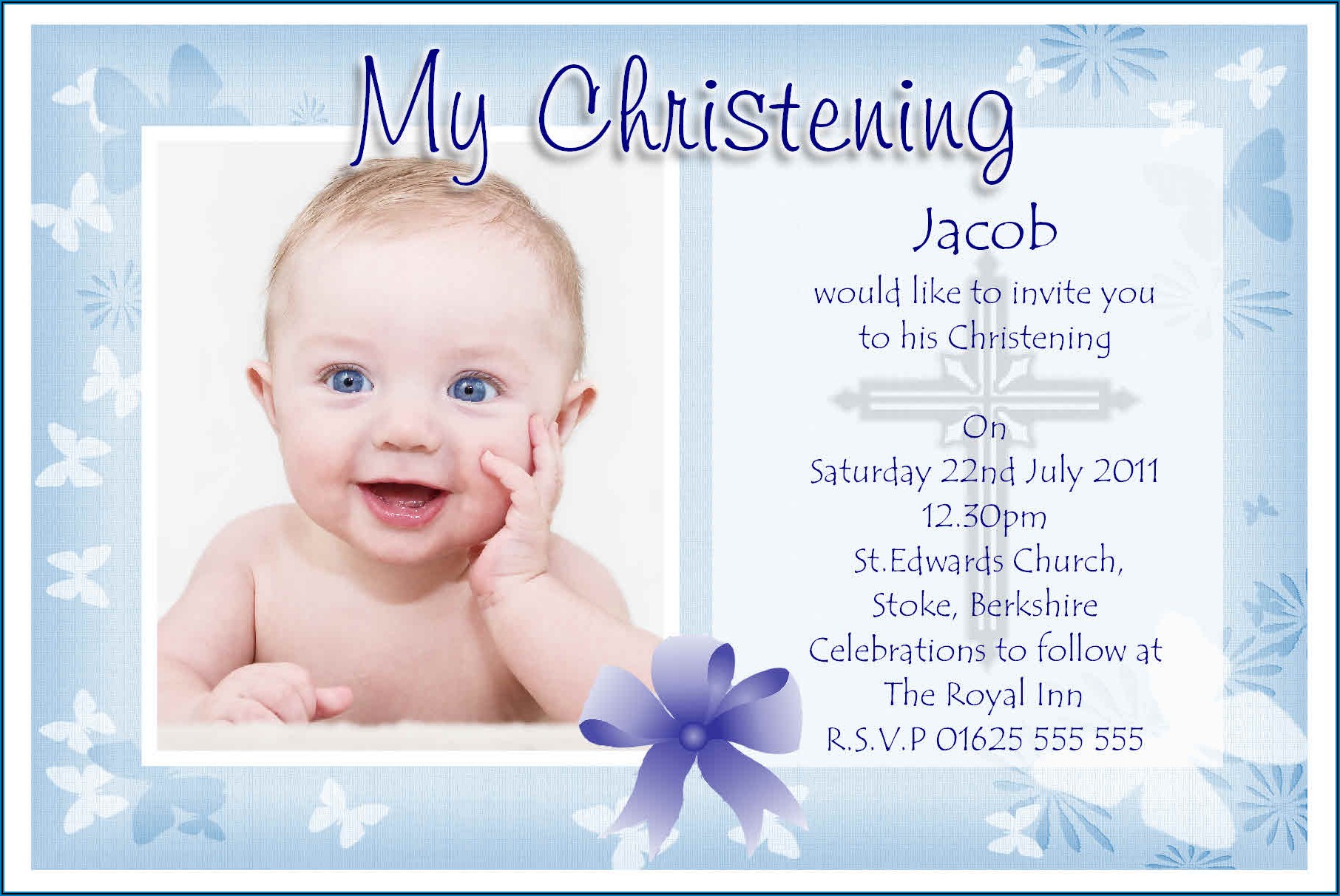 Baptismal Invitation For Baby Boy Diy