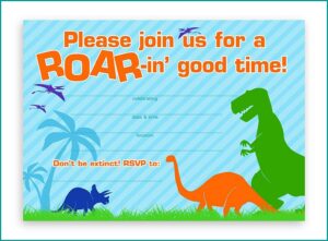 Blank Dinosaur Invitation Template Free