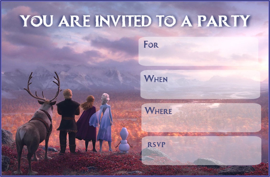Blank Frozen 2 Invitation Template