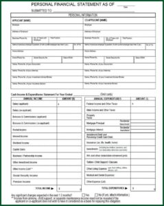 Blank Personal Financial Statement Form Pdf