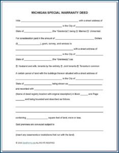 Blank Quit Claim Deed Form Wayne County Michigan