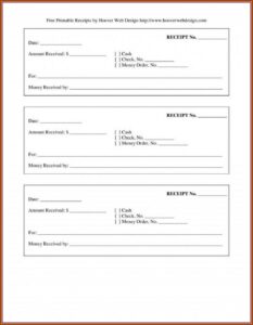 Blank Receipt Book Template