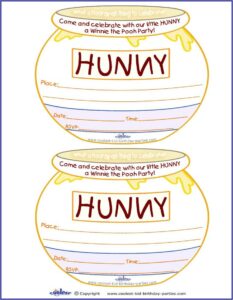 Blank Winnie The Pooh Baby Shower Invitations Templates Free