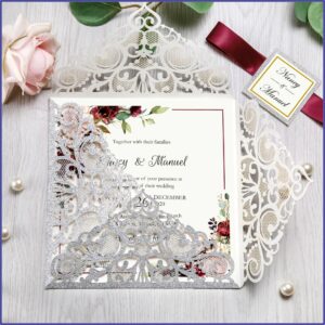 Blue White And Silver Wedding Invitations