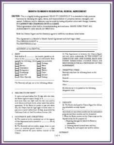 California Residential Lease Or Month To Month Rental Agreement Form (fillable Pdf)