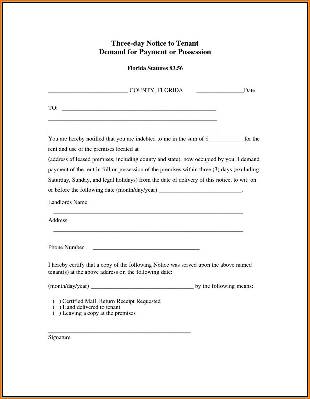 California Tenant Eviction Notice Form