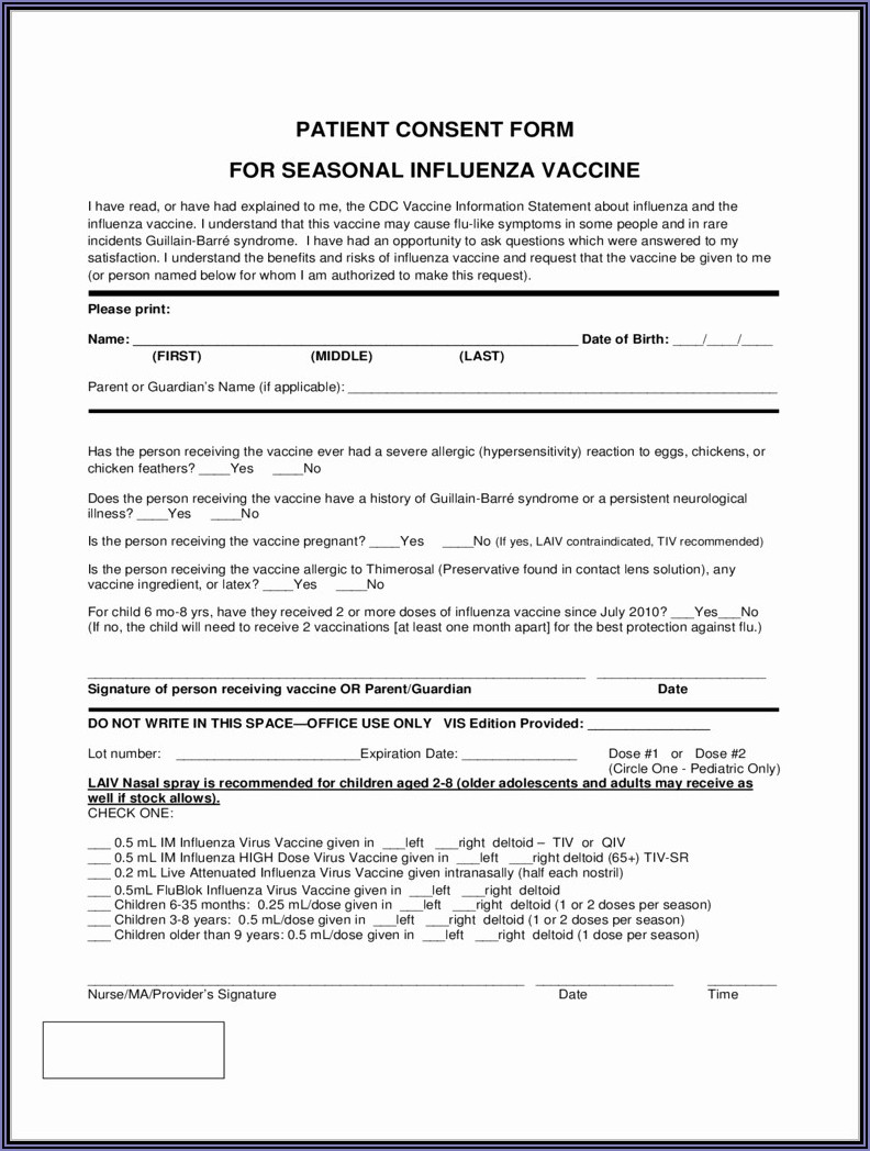 Cdc Pneumococcal Vaccine Consent Form