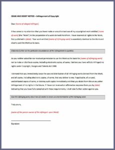 Cease And Decease Letter Template