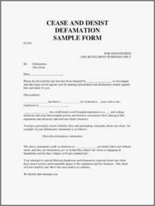 Cease And Desist Letter Template Nz