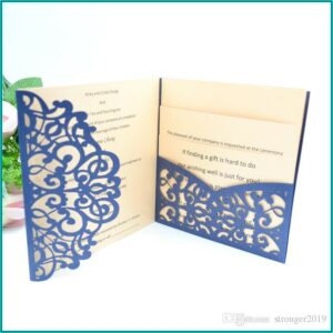 Cheap Laser Cut Pocket Wedding Invitations