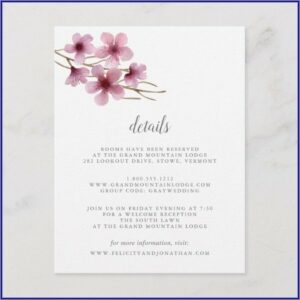 Cherry Blossom Wedding Invitations Diy