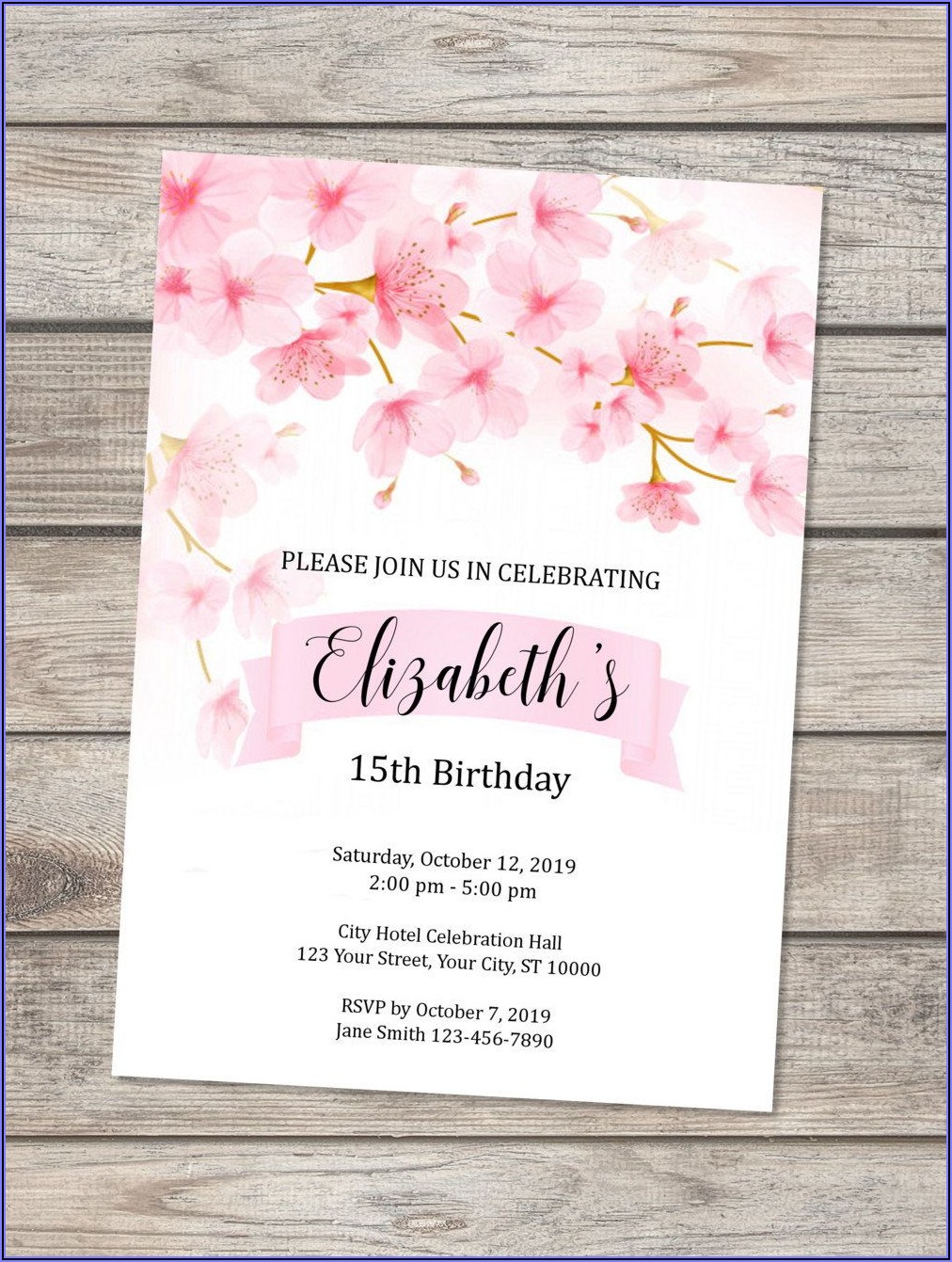 Cherry Blossom Wedding Invitations Free Printable
