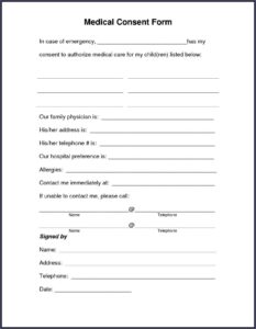 Child Guardian Consent Form California