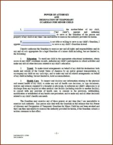 Child Guardianship Forms In Case Of Death California