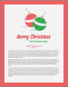 Christmas Newsletter Template Pages Mac