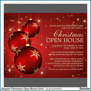Christmas Open House Invitation Free Template