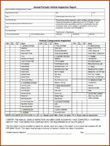 Commercial Vehicle Inspection Checklist Form Free Download