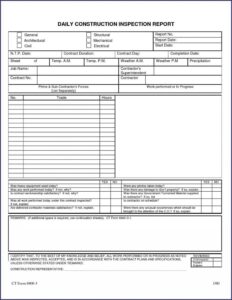 Construction Daily Progress Report Template Free