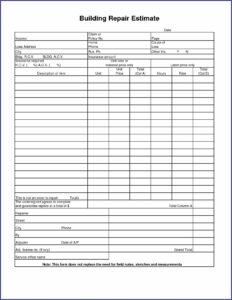 Construction Estimating Excel Template