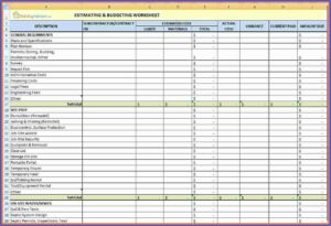 Construction Expenses Excel Template