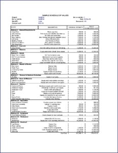 Contractor Schedule Of Values Template