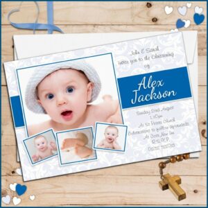 Cute Baptism Invitation For Baby Boy