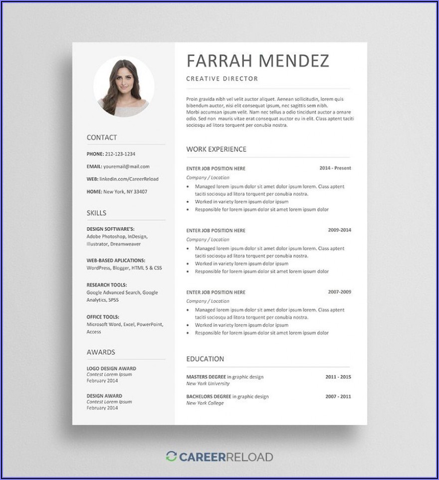 Cv Template Doc Free Download 2020