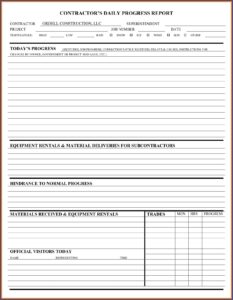 Daily Log Sheet Free Construction Daily Report Template Excel