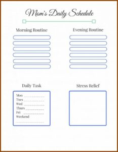 Daily Schedule Sheets Template