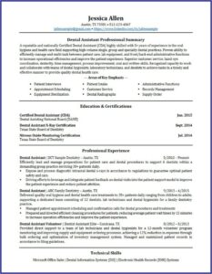 Dental Assistant Job Description Sample