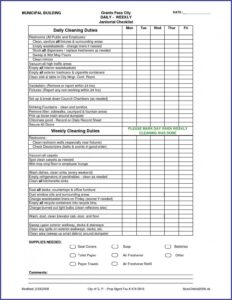 Dental Office Cleaning Schedule Template