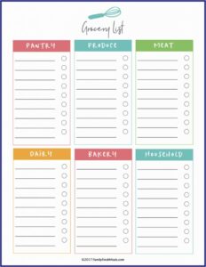 Diabetic Meal Planner Template