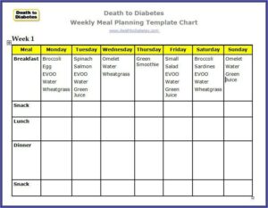 Diabetic Meal Planning Template