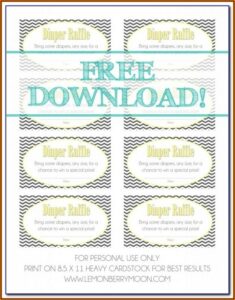 Diaper Raffle Tickets Template Free