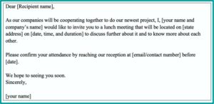 Dinner Invitation Email To Clients