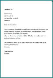 Dinner Invitation Email To Customer