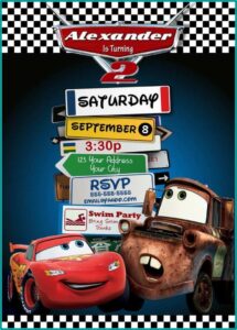 Disney Cars Birthday Invitation Template Free