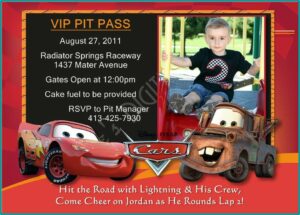 Disney Cars Birthday Invitations Printable Free