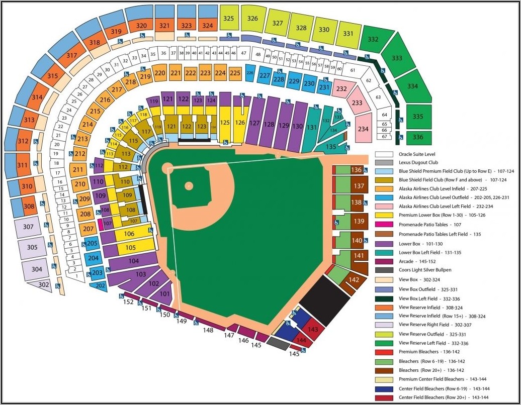 Dodger Stadium Seating Chart With Seat Numbers