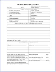 Dot Truck Inspection Form