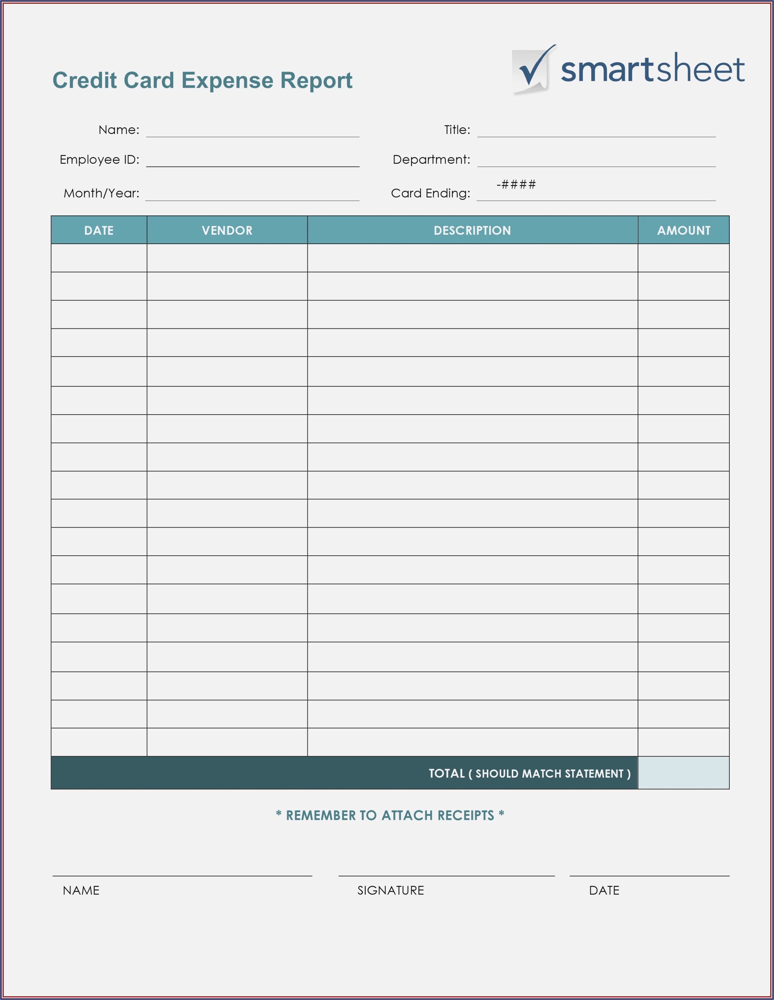 Downloadable Expense Report Template