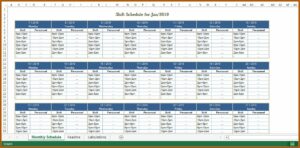 Downloadable Monthly Work Schedule Template