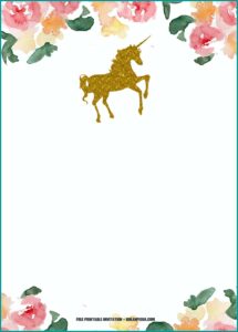 Downloadable Unicorn Birthday Invitation Template