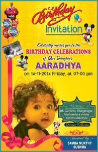 Editable 1st Birthday Invitation Card Free Download Indian