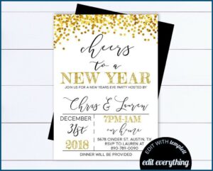 Editable Black And Gold Invitation Template