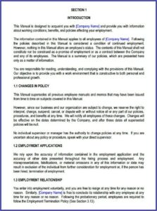 Employee Handbook Templates Word