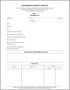Employee Performance Assessment Form Sample