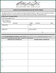 Employee Performance Review Form Pdf