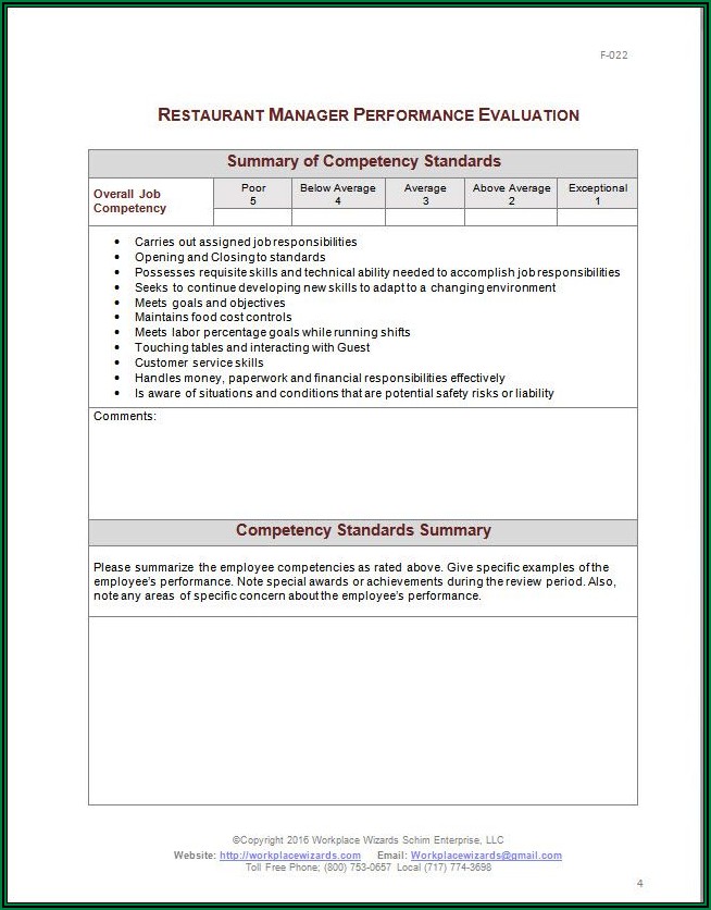 Employee Review Free Employee Evaluation Forms Printable